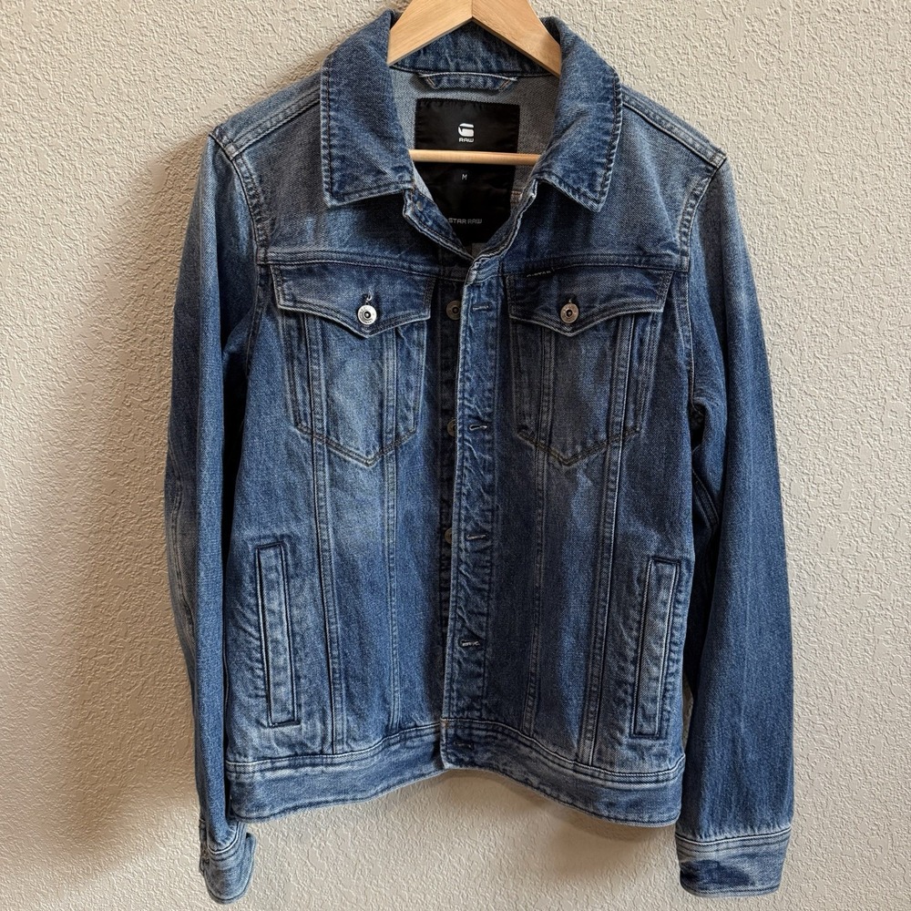 G-Star Raw Men's Medium Deconstructed 3D Slim Jacket Blue Denim 100% Cotton